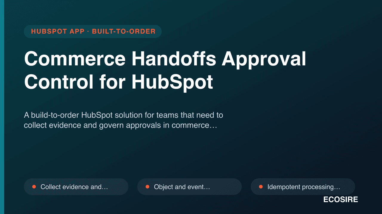 Commerce Handoffs Approval Control for HubSpot