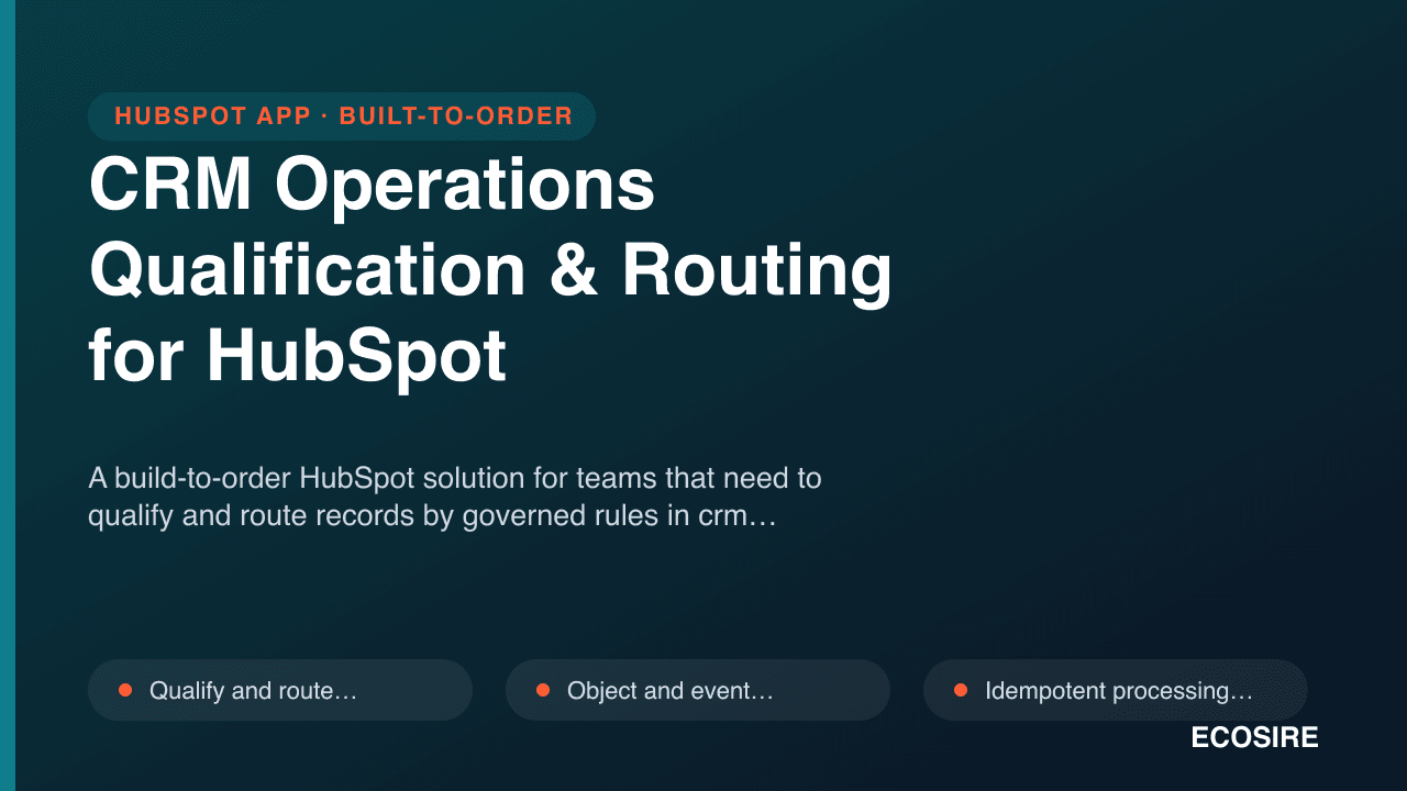CRM Operations Qualification & Routing for HubSpot
