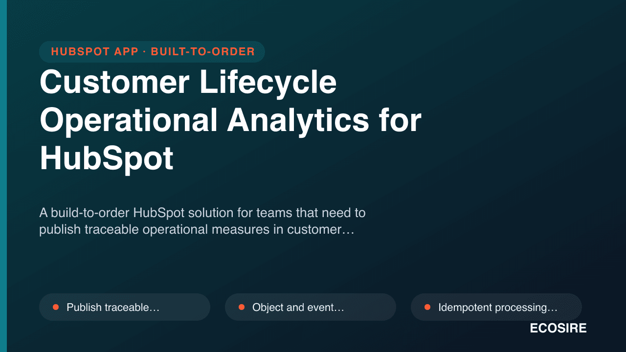 Customer Lifecycle Operational Analytics for HubSpot