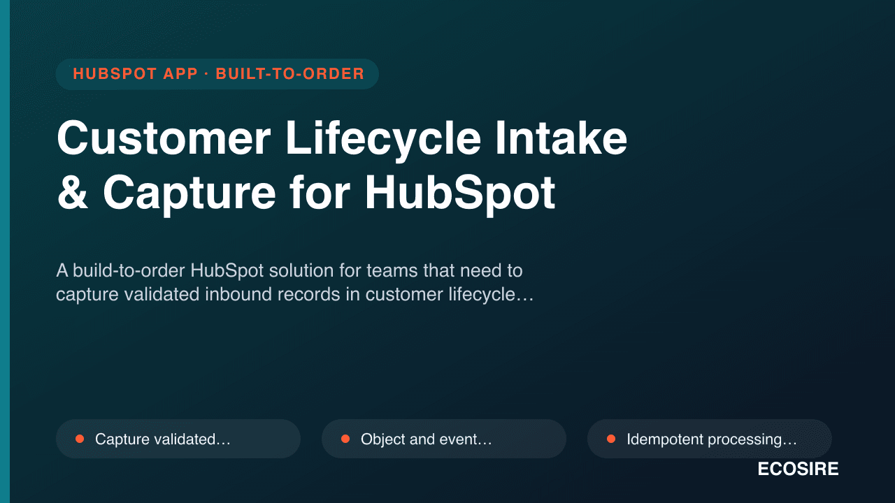 Customer Lifecycle Intake & Capture for HubSpot