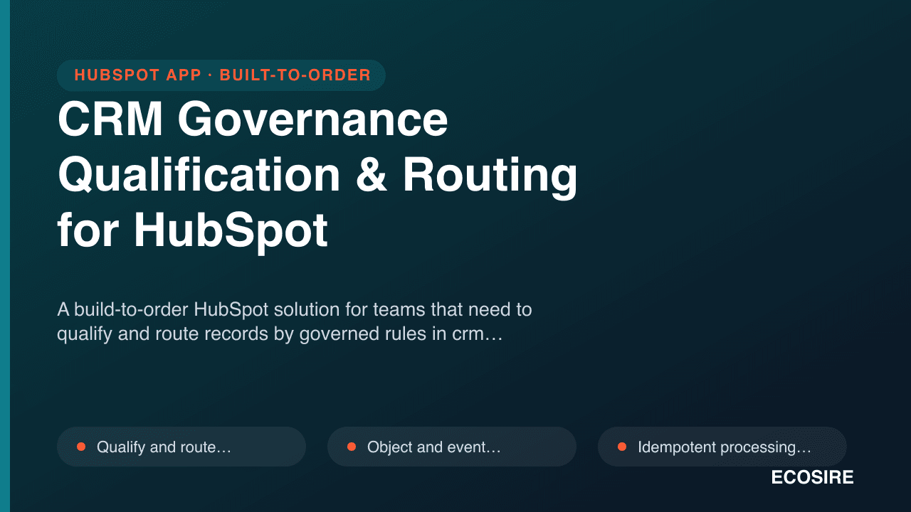CRM Governance Qualification & Routing for HubSpot