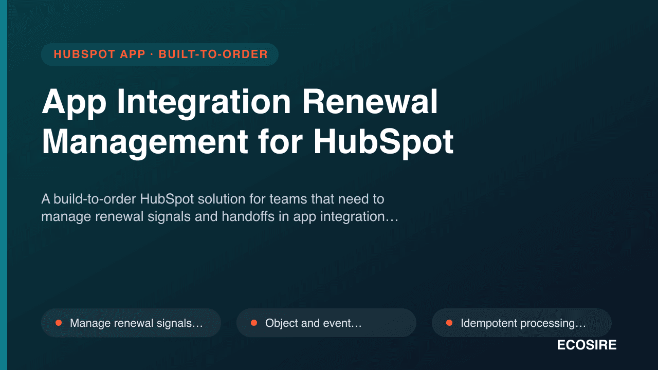 App Integration Renewal Management for HubSpot