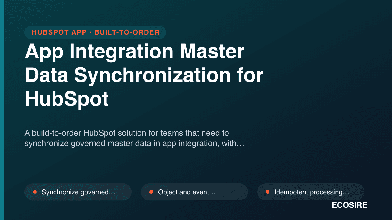 App Integration Master Data Synchronization for HubSpot