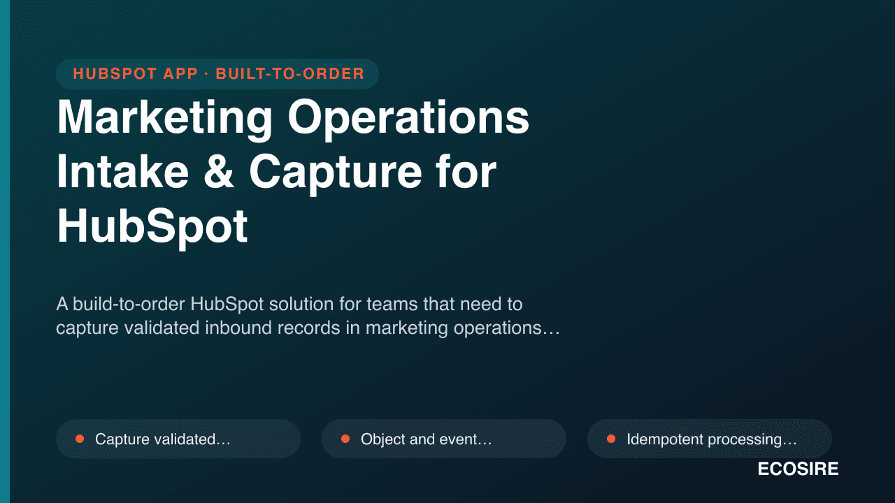 Marketing Operations Intake & Capture for HubSpot