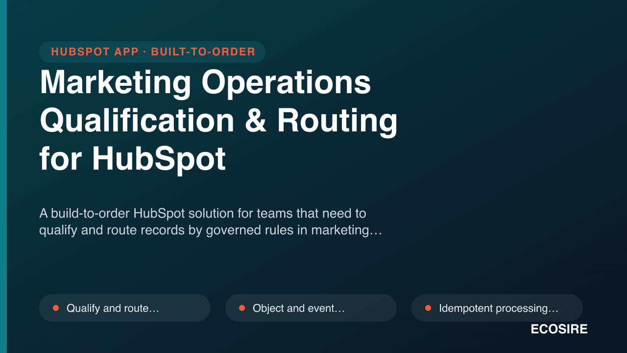 Marketing Operations Qualification & Routing for HubSpot