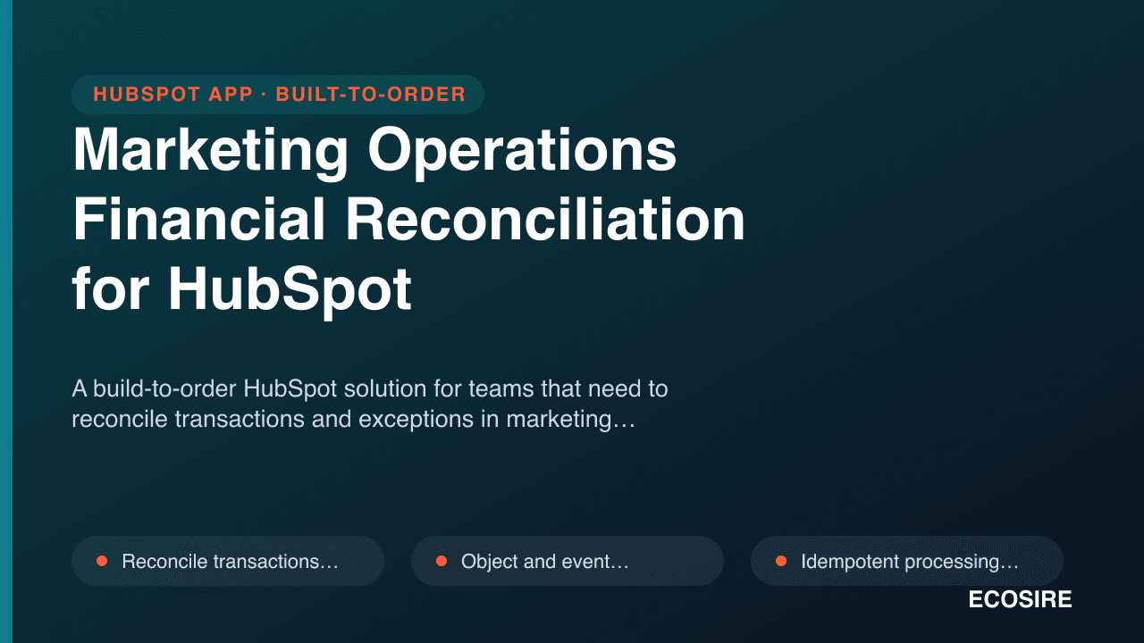 Marketing Operations Financial Reconciliation for HubSpot