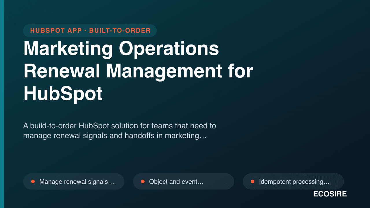 Marketing Operations Renewal Management for HubSpot
