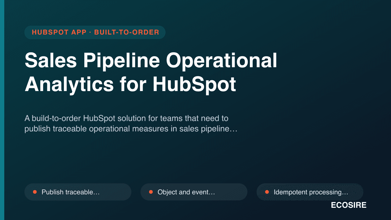 Sales Pipeline Operational Analytics for HubSpot