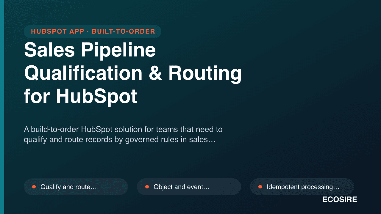 Sales Pipeline Qualification & Routing for HubSpot