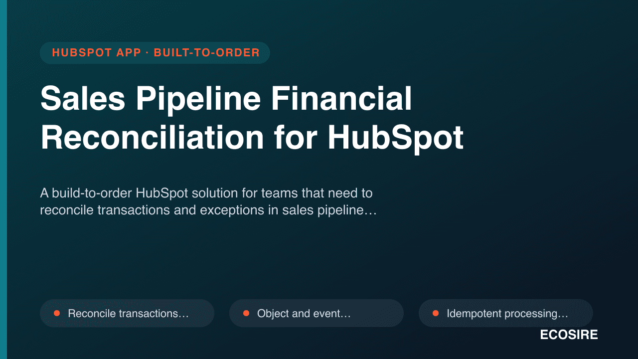 Sales Pipeline Financial Reconciliation for HubSpot