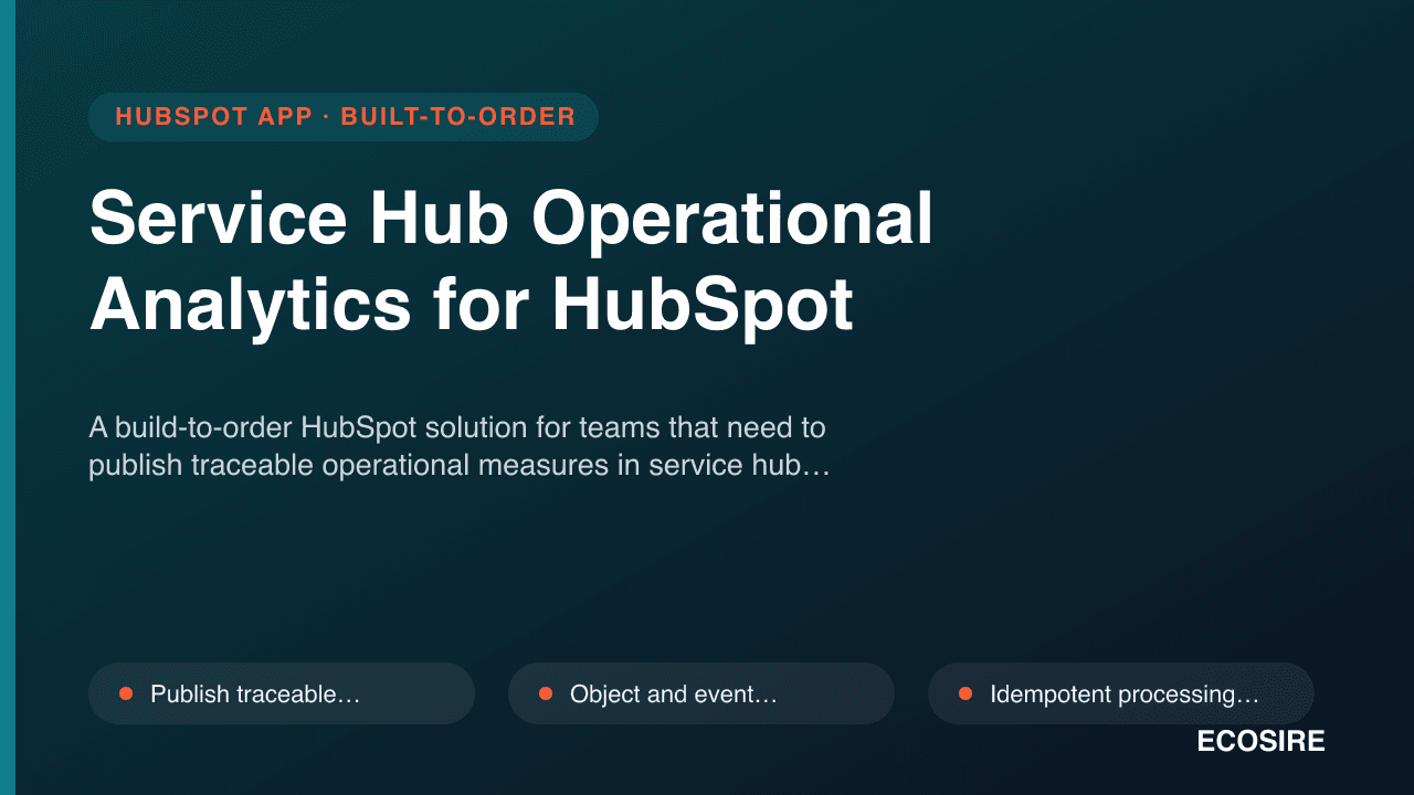 Service Hub Operational Analytics for HubSpot