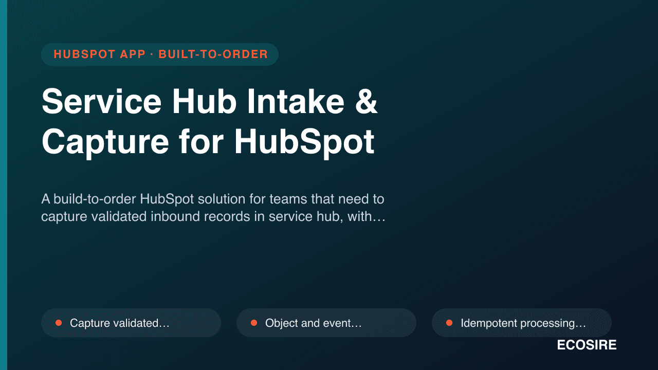 Service Hub Intake & Capture for HubSpot