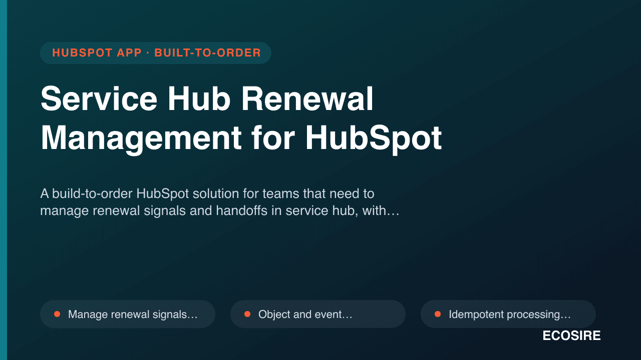 Service Hub Renewal Management for HubSpot