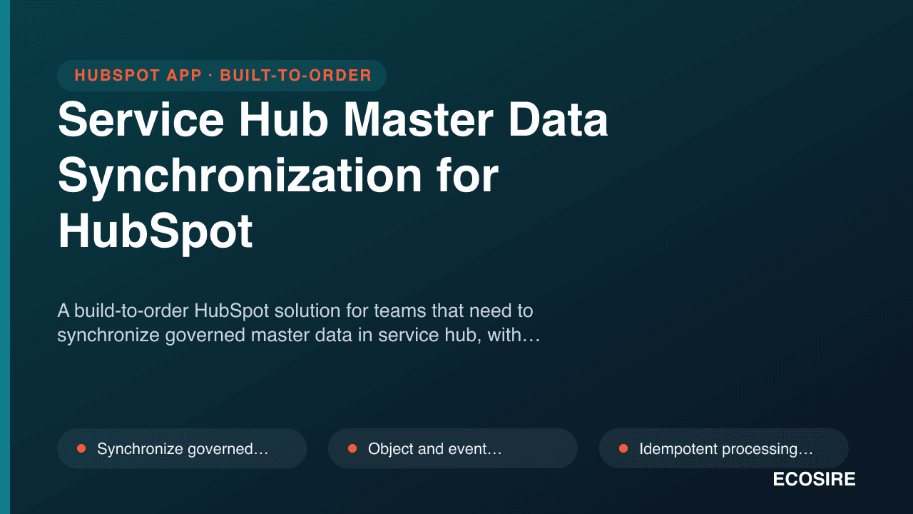 Service Hub Master Data Synchronization for HubSpot