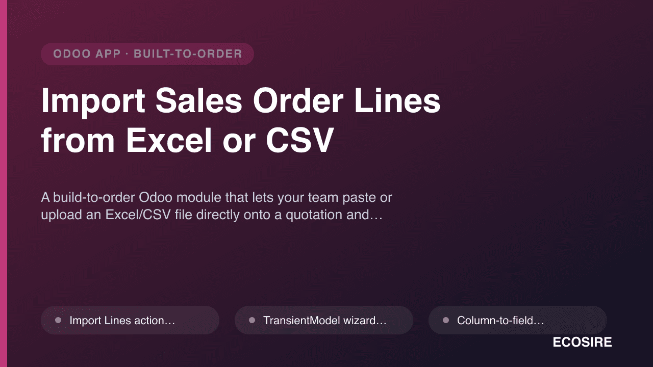 Import Sales Order Lines from Excel or CSV