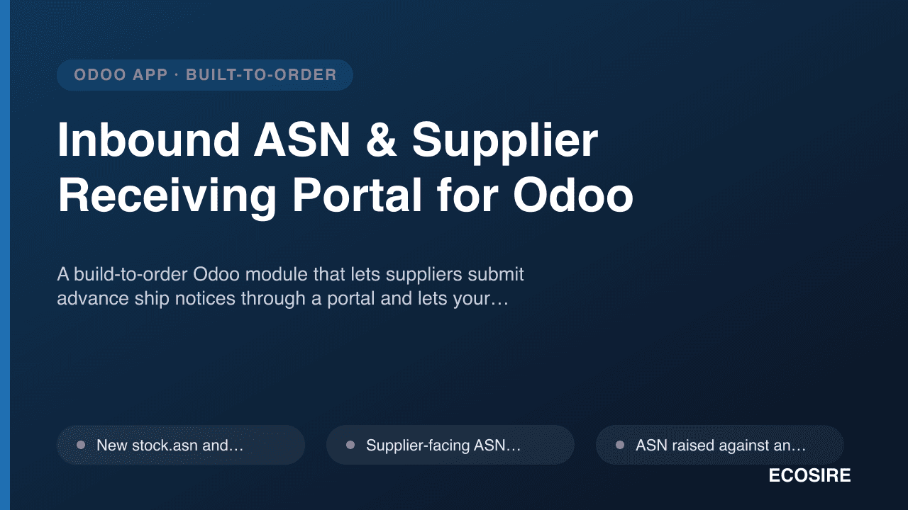 Inbound ASN & Supplier Receiving Portal for Odoo