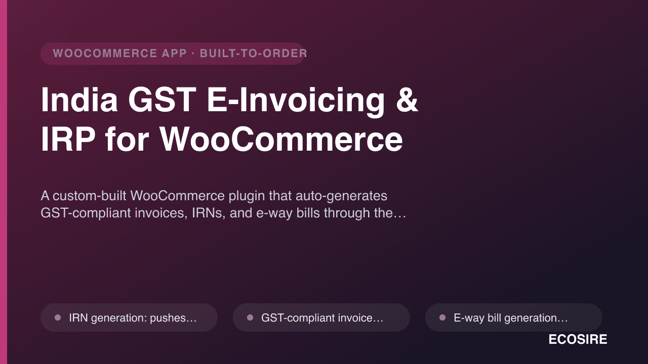India GST E-Invoicing (IRP)