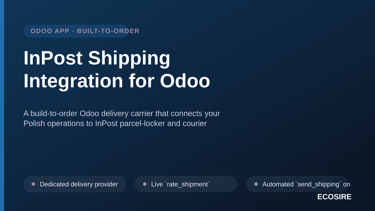InPost Shipping Integration for Odoo — A build-to-order Odoo delivery carrier that connects your Polish operations to InPost — Image 1 of 3