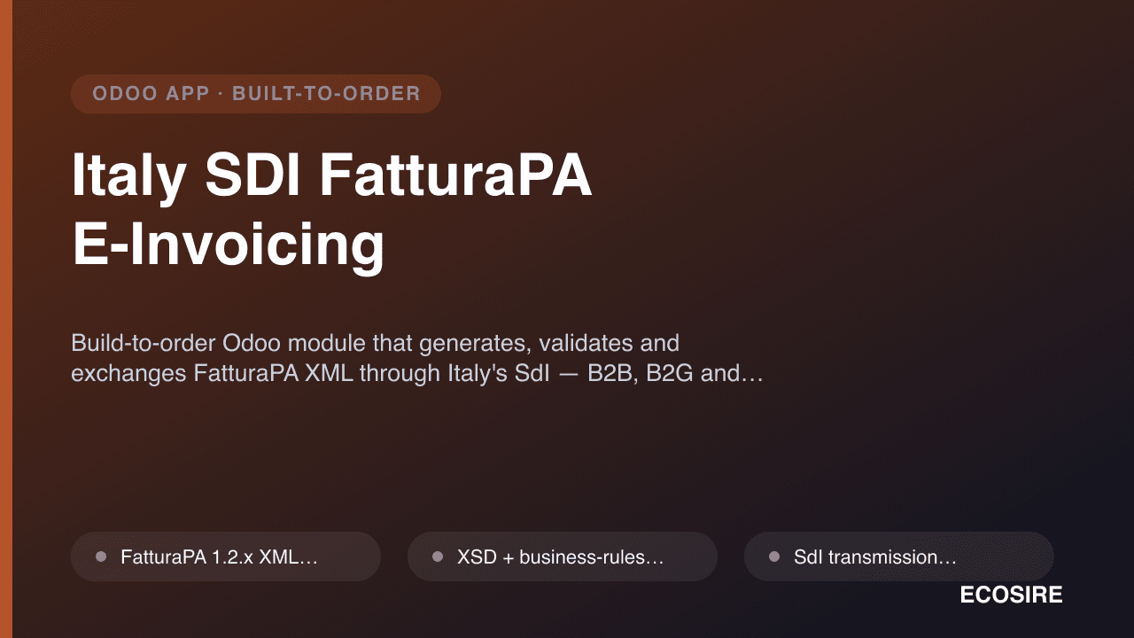 Italy SDI FatturaPA E-Invoicing