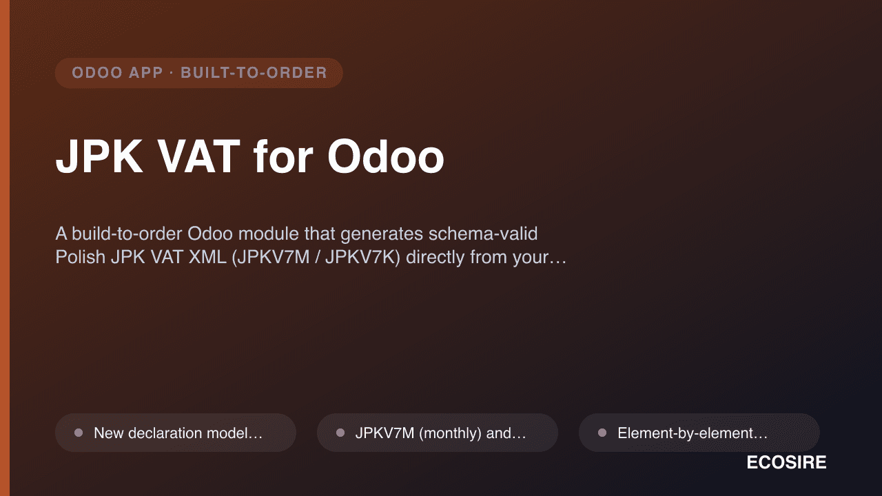 JPK VAT for Odoo