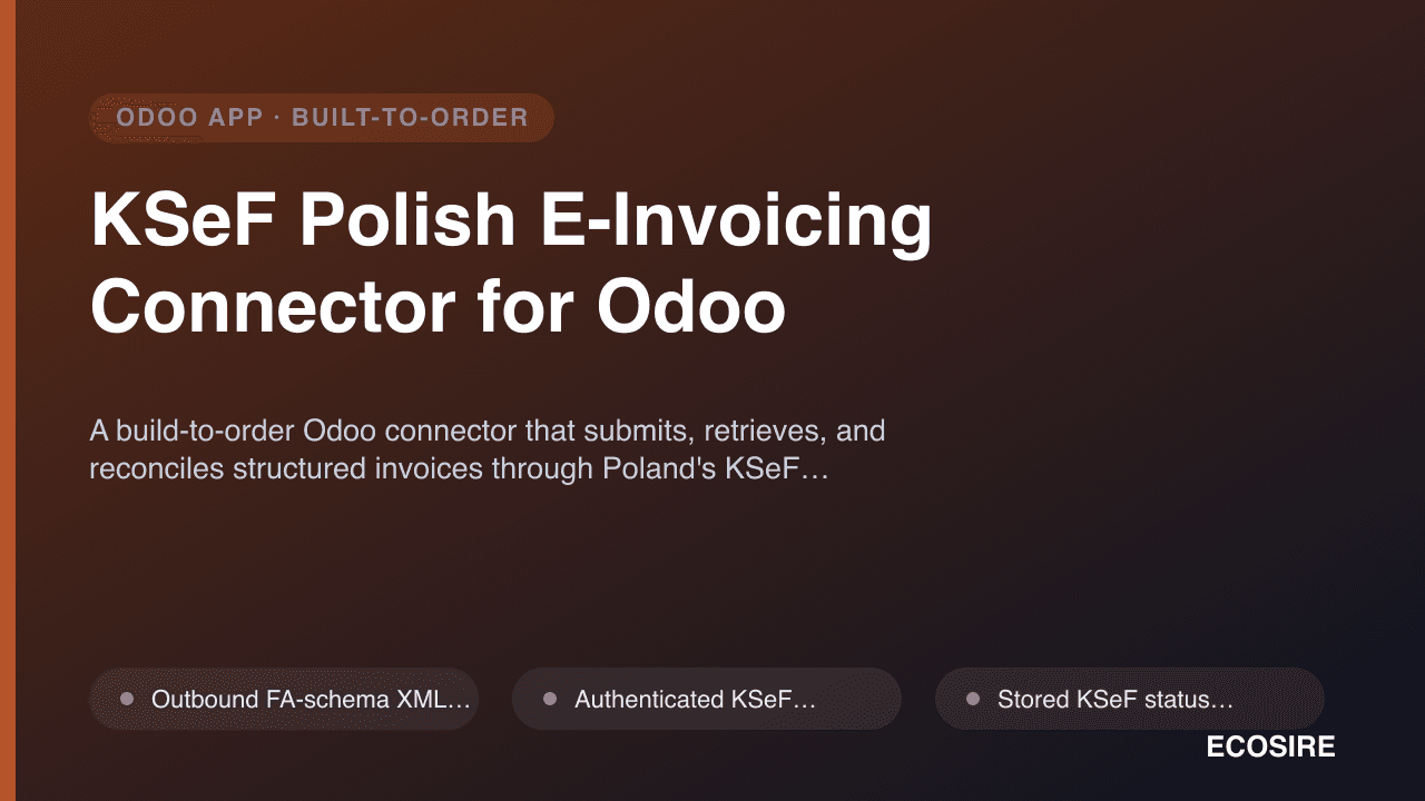 KSeF Polish E-Invoicing Connector for Odoo