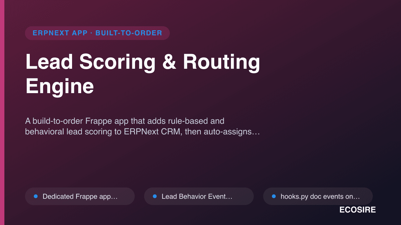 Lead Scoring & Routing Engine
