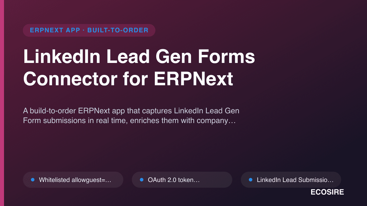 LinkedIn Lead Gen Forms Connector for ERPNext