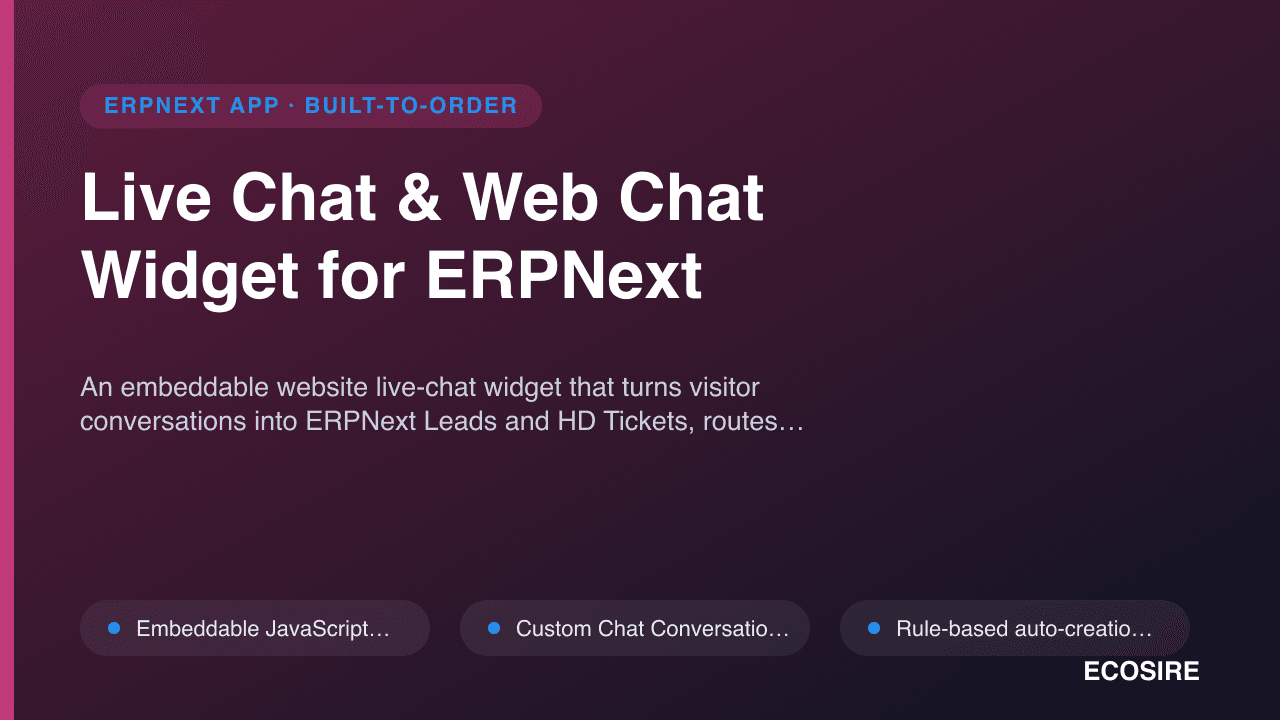 Live Chat & Web Chat Widget for ERPNext