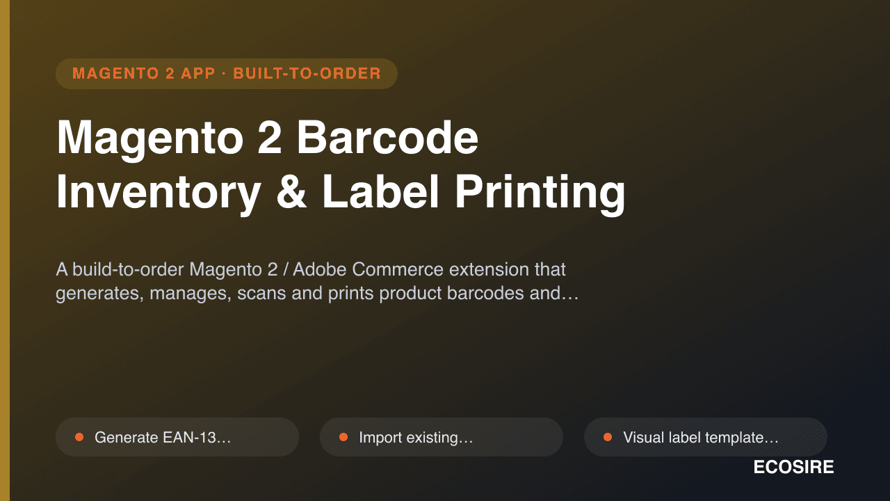 Magento 2 Barcode Inventory & Label Printing