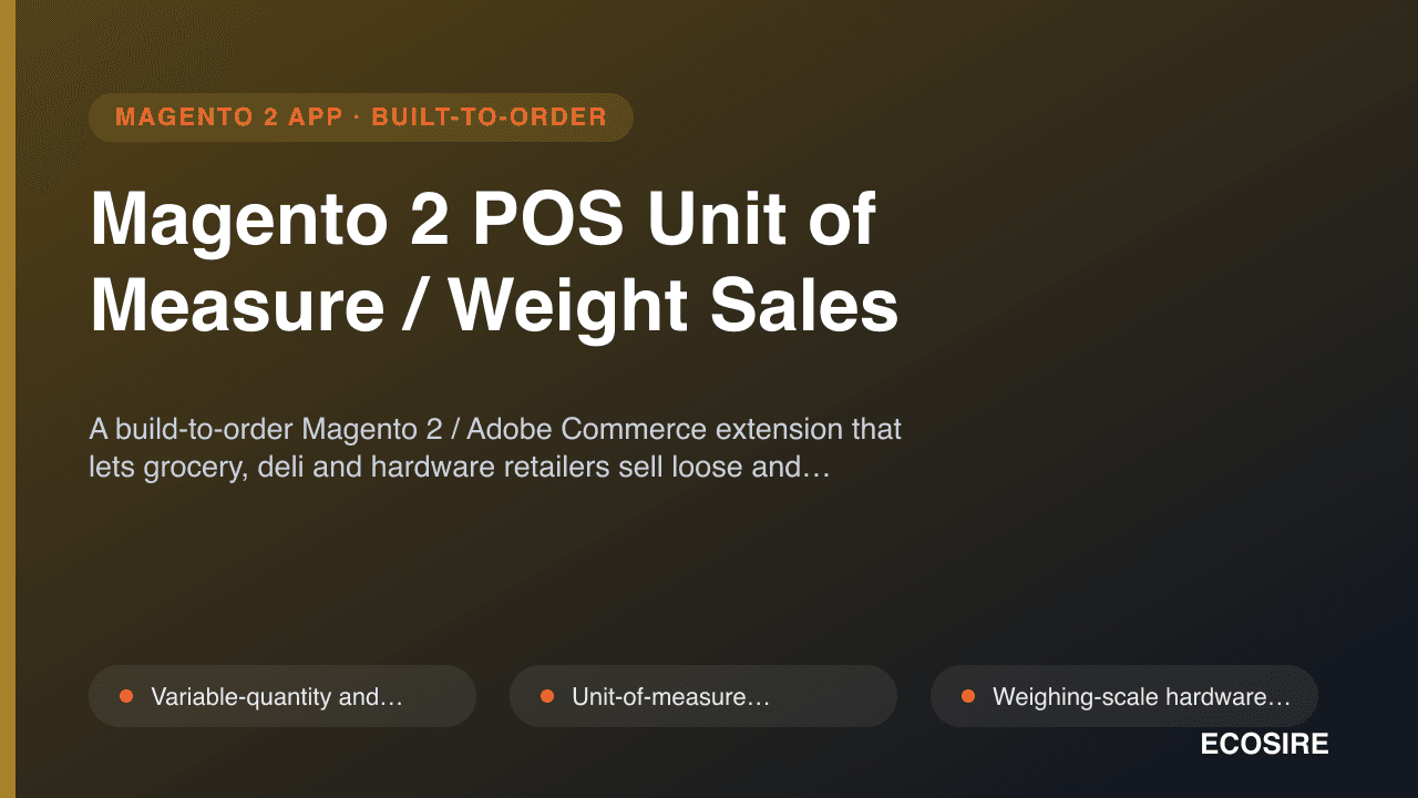 Magento 2 POS Unit of Measure / Weight Sales