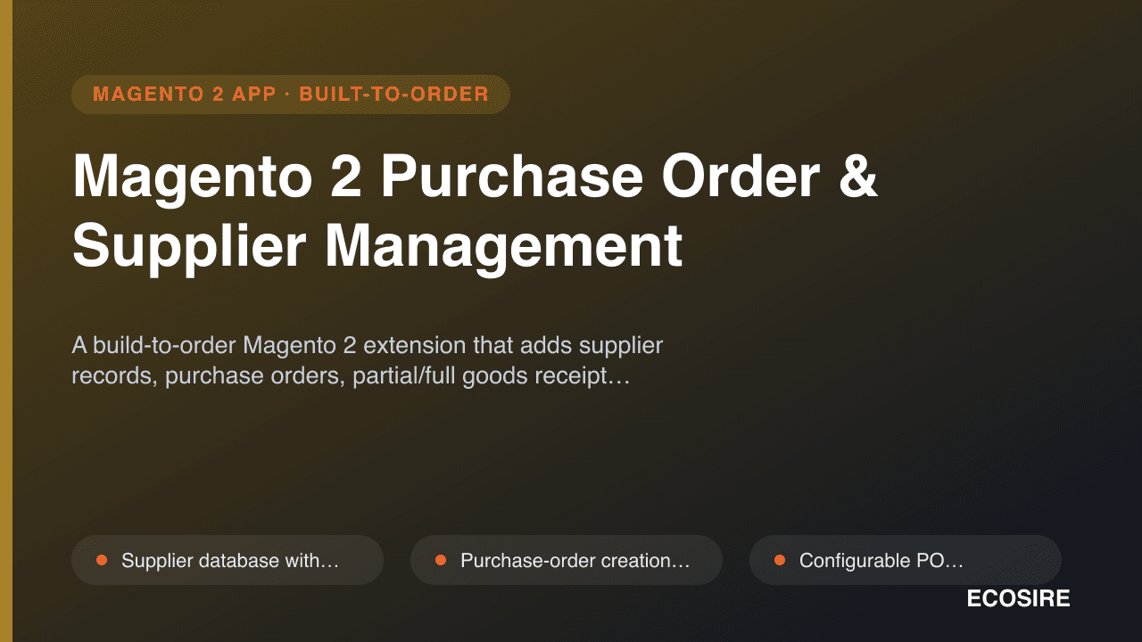 Magento 2 Purchase Order & Supplier Management