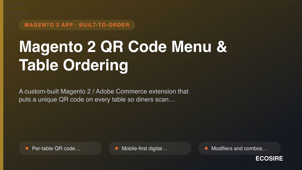 Magento 2 QR Code Menu & Table Ordering