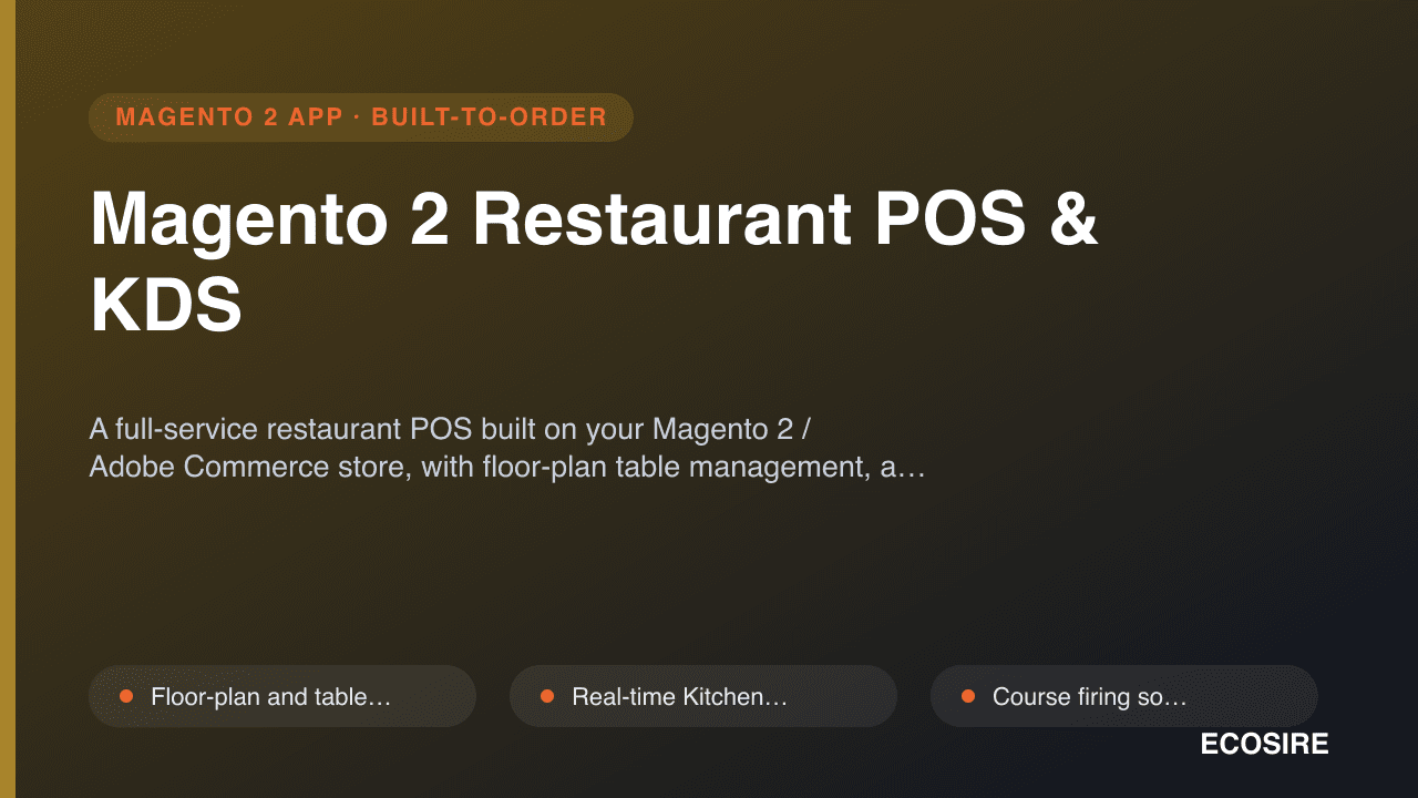 Magento 2 Restaurant POS & KDS