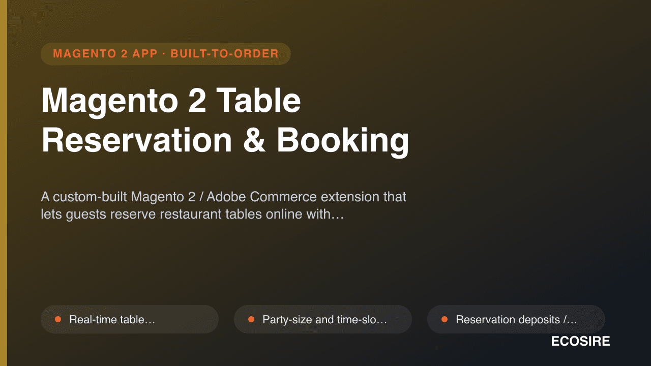 Magento 2 Table Reservation & Booking