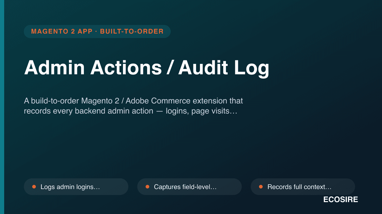Admin Actions / Audit Log