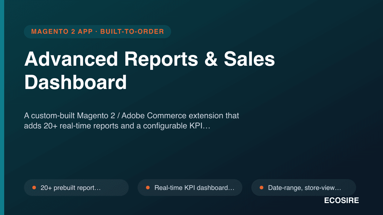 Advanced Reports & Sales Dashboard
