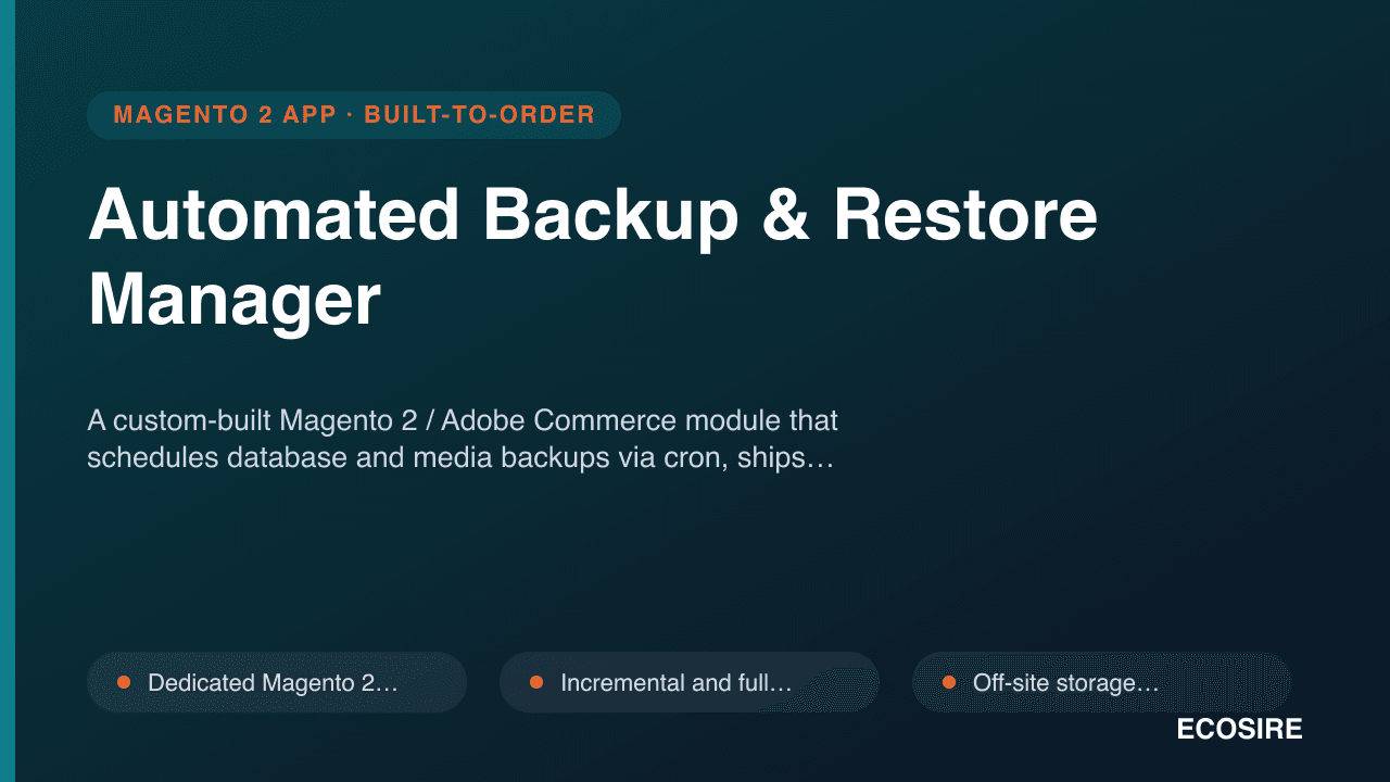 Automated Backup & Restore Manager