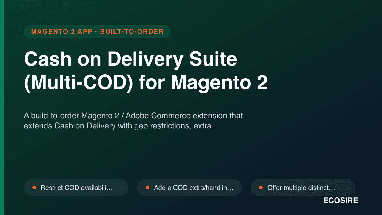 Cash on Delivery Suite (Multi-COD) for Magento 2