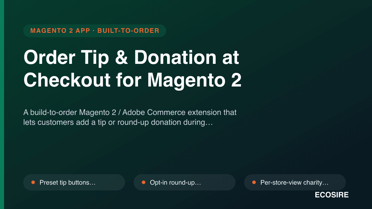 Order Tip & Donation at Checkout for Magento 2