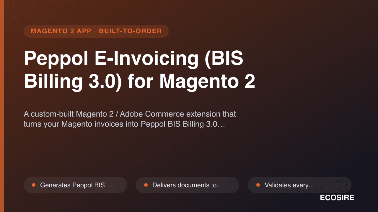 Peppol E-Invoicing (BIS Billing 3.0) for Magento 2