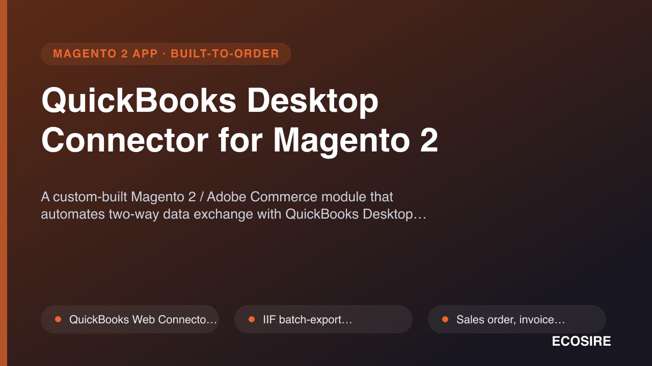 QuickBooks Desktop Connector for Magento 2