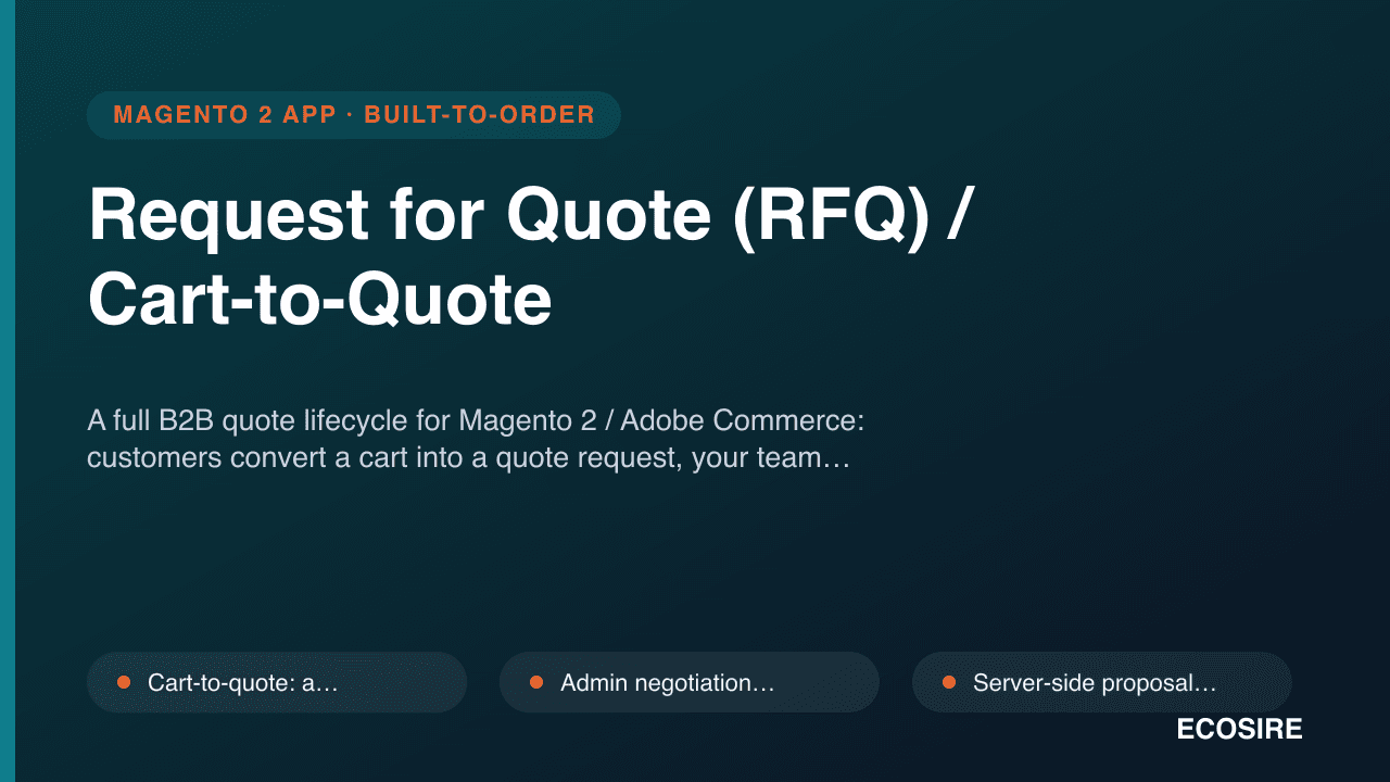 Request for Quote (RFQ) / Cart-to-Quote
