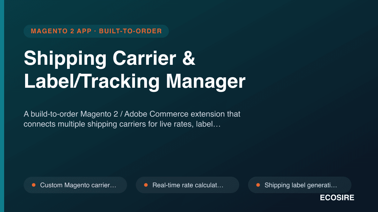 Shipping Carrier & Label/Tracking Manager