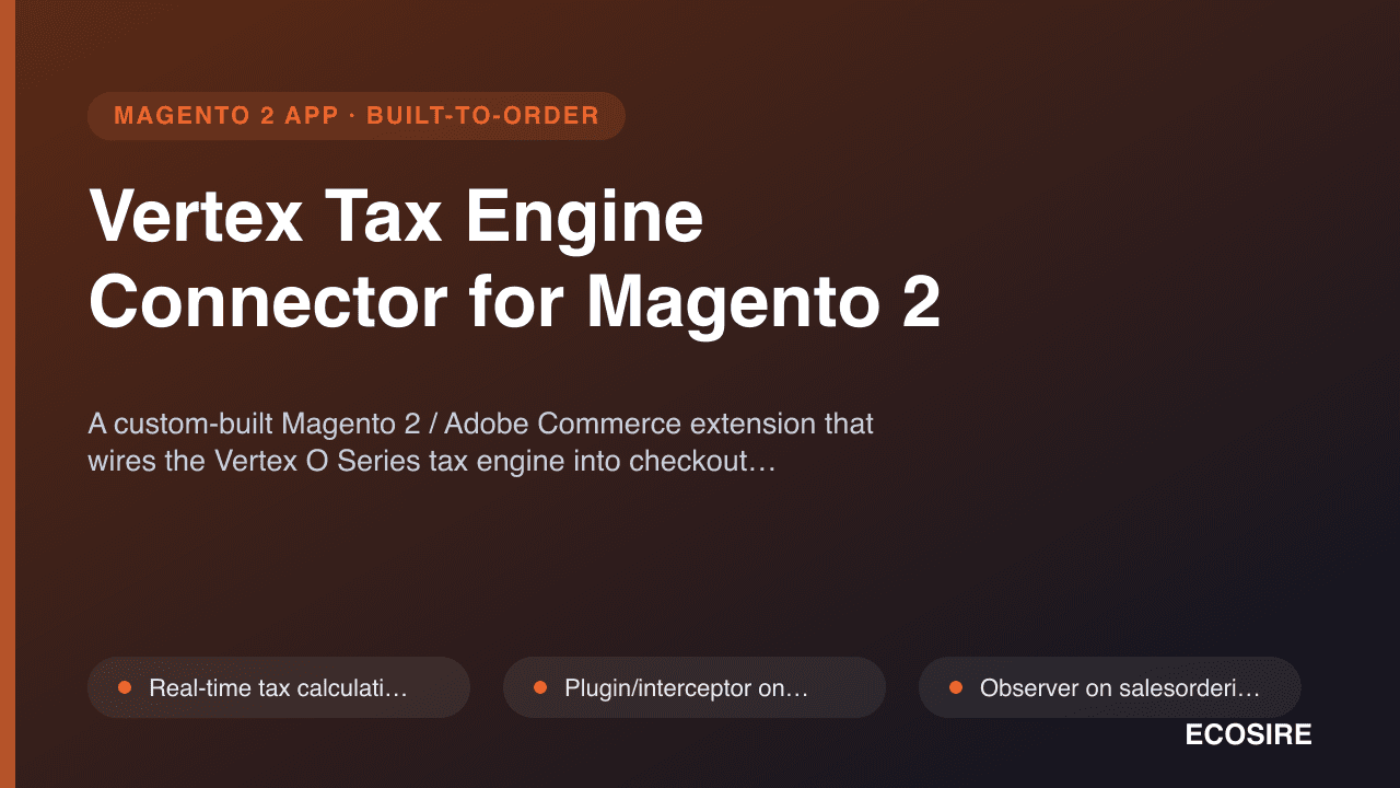 Vertex Tax Engine Connector for Magento 2