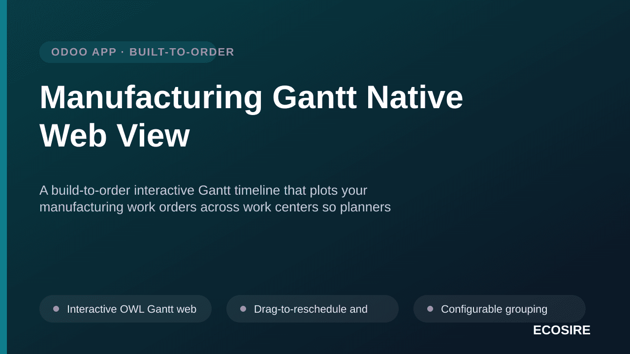 Manufacturing Gantt Native Web View — A build-to-order interactive Gantt timeline that plots your manufacturing work orders a — Image 1 of 3