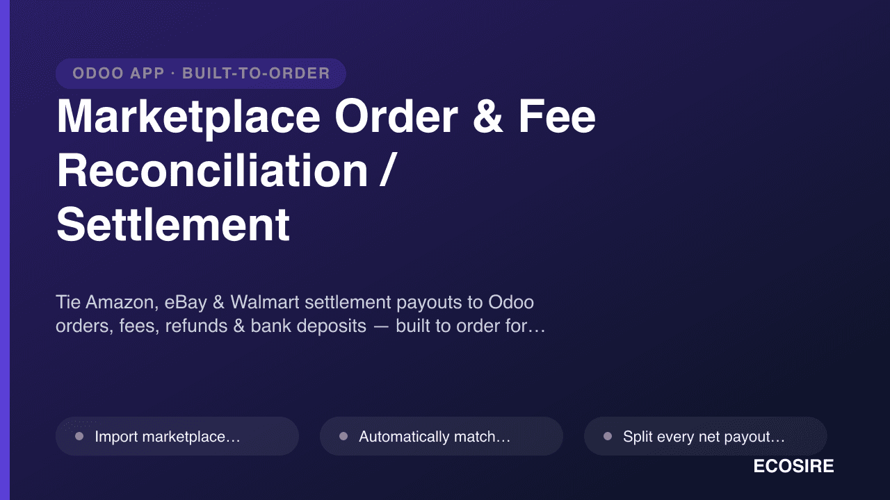 Marketplace Order & Fee Reconciliation / Settlement