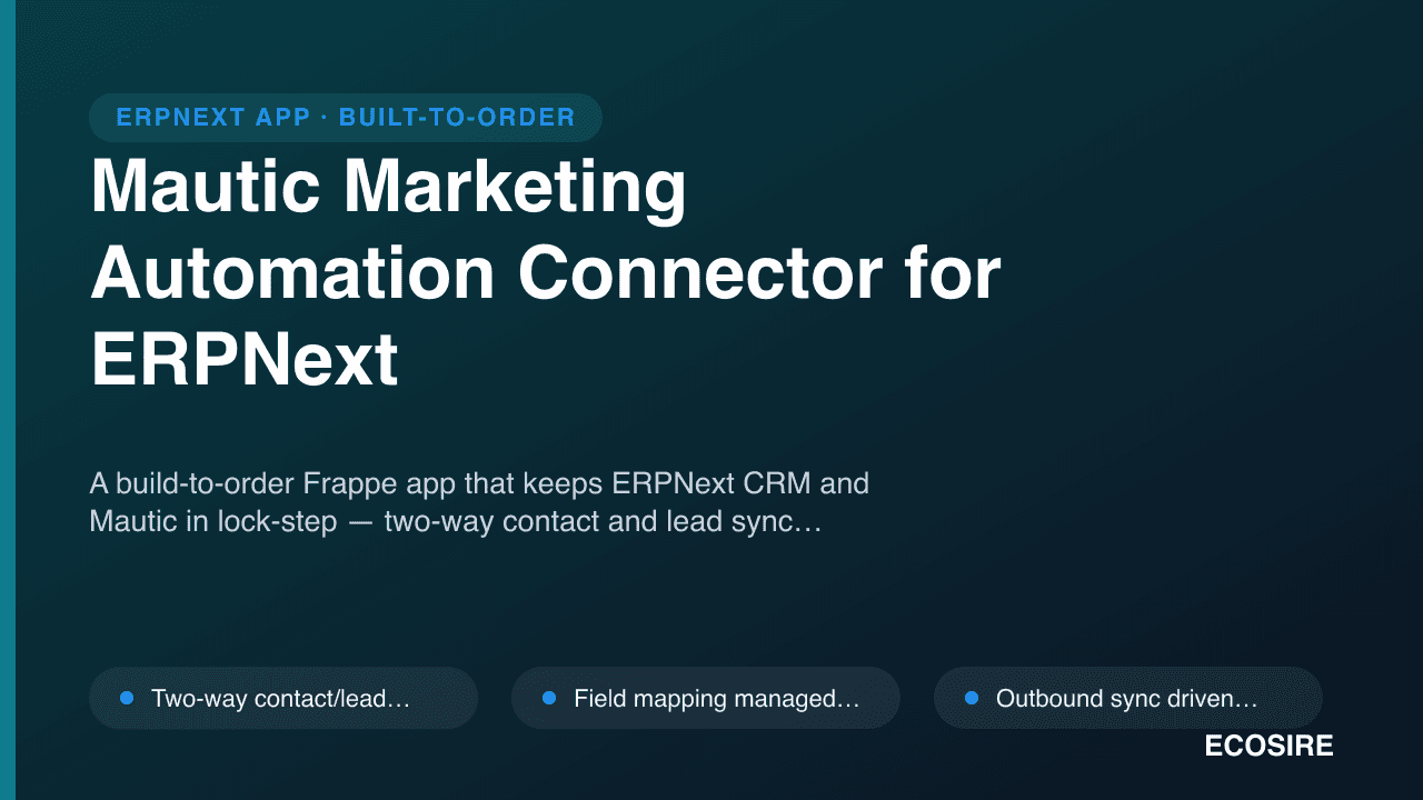 Mautic Marketing Automation Connector for ERPNext