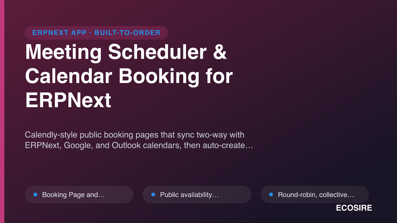 Meeting Scheduler & Calendar Booking for ERPNext