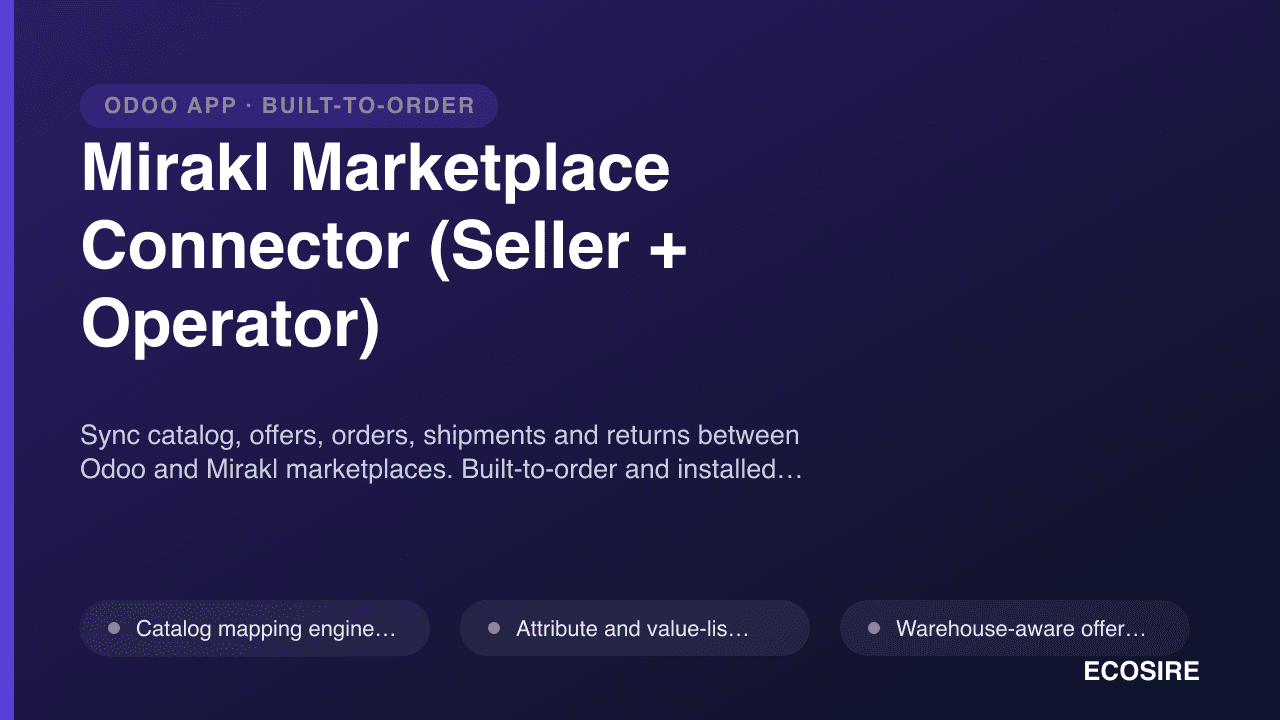 Mirakl Marketplace Connector (Seller + Operator)