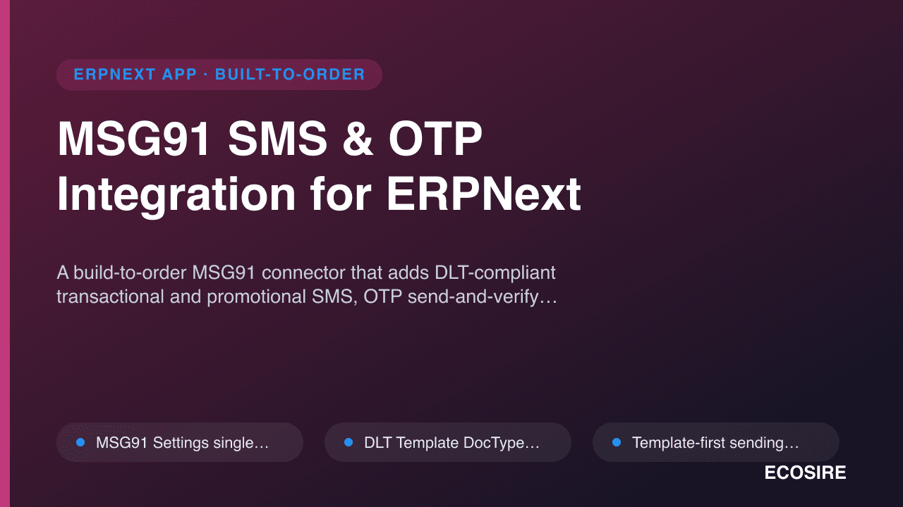 MSG91 SMS & OTP Integration for ERPNext